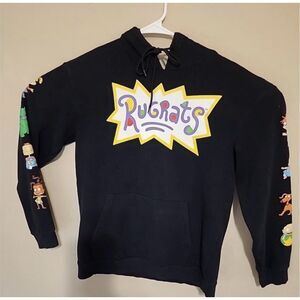 Nickelodeon Rugrats Hoodie Sweatshirt Unisex Long Sleeve Pullover Black Small